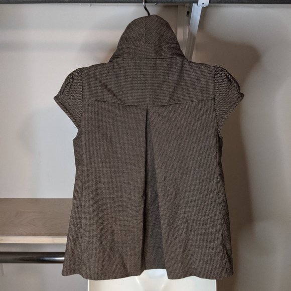 Mossimo Brown Tweed Cape Jacket with Cap Sleeves - Picture 7 of 8